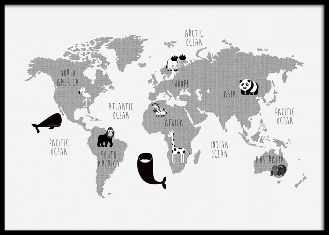 Kids World Map Poster Children S Map Of The World Desenio Eu