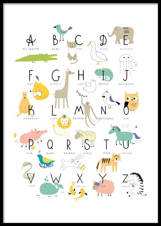 Animal Alphabet Poster Animal Alphabet Desenio Eu
