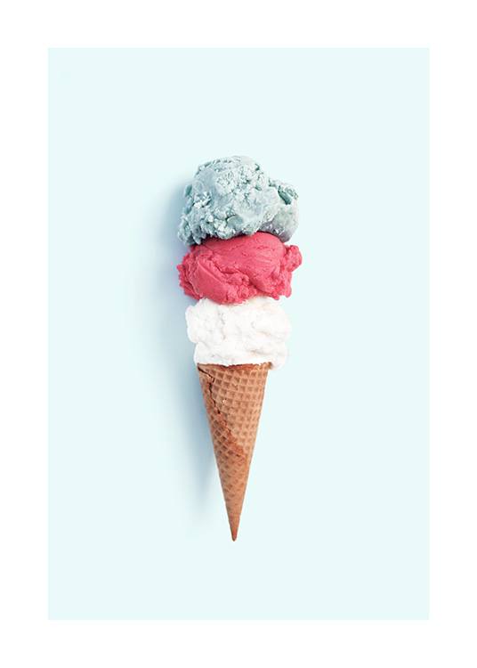 Tricolore Ice Cream Poster Three Scoops Of Ice Cream Desenio Eu