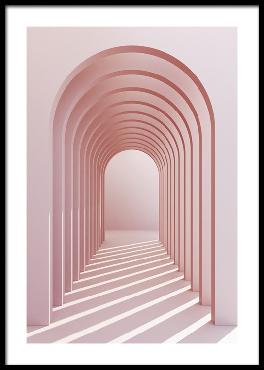Pink Archway Poster - Pink arches - desenio.eu
