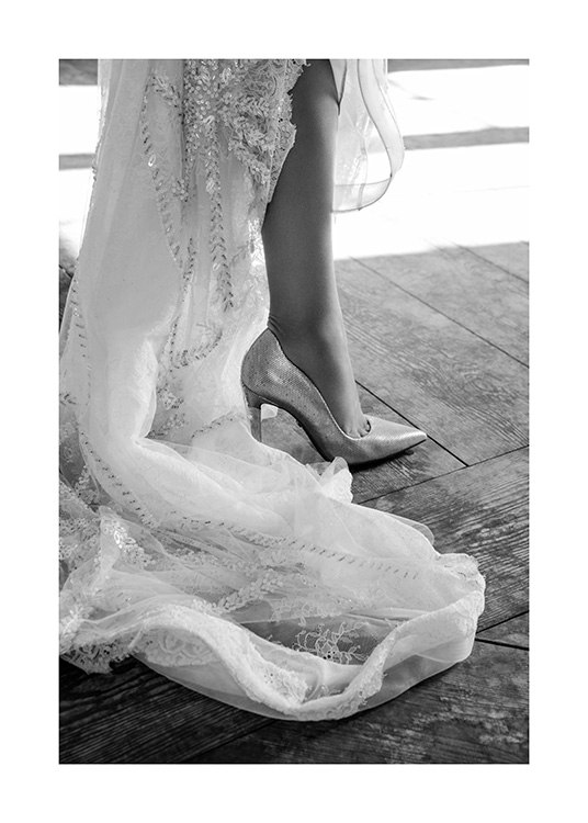 white dress with silver heels