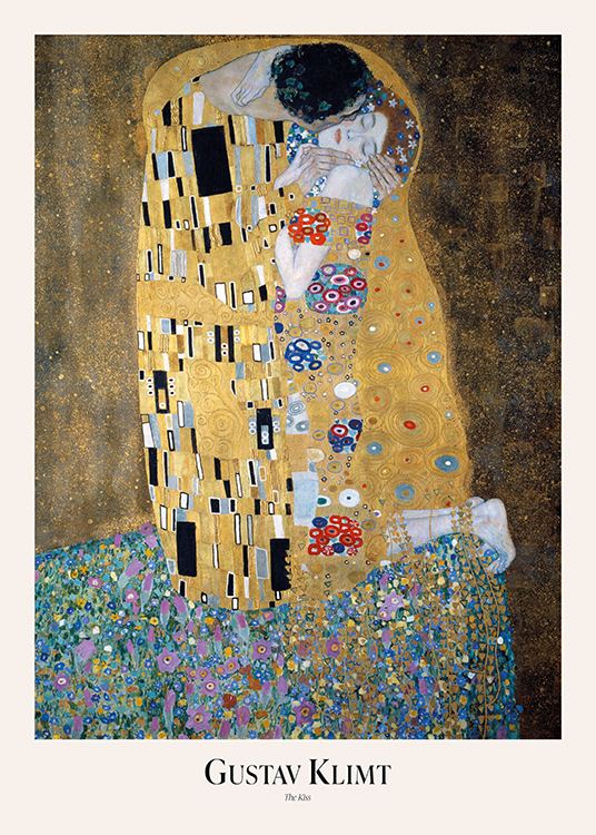 Gustav Klimt - The Kiss Poster - Kissing in gold - desenio.eu