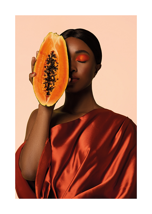 Papaya Face Poster Sweet Satin Desenio Eu