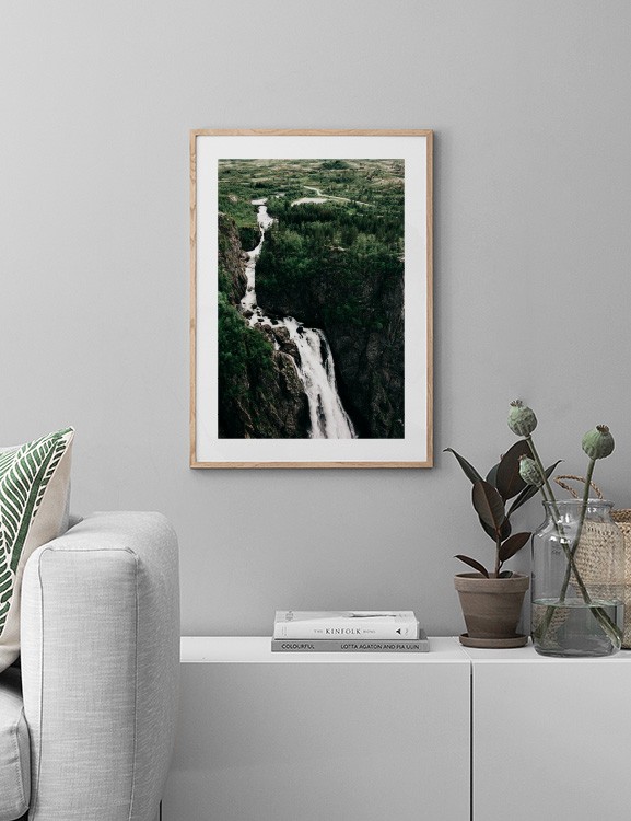 Mountain Waterfall Poster